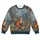 Fox and Woodland Wildflowers for Cozy Nature Walks and Relaxed Everyday Outdoor Style All-over Print Knitted Sweater - 4
