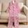 Watercolor Pink Bows and Hearts for Cozy Valentine's Nights and Romantic Self-Care Satin Pajamas Set - 5