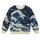 Indigo Ocean Waves and Coastal Mountain Scene for Relaxed Everyday Outings for Women All-over Print Knitted Sweater - 4