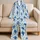 Blue Shark Ocean Motifs for Relaxed Coastal Evenings and Easygoing Home Lounging Style Satin Pajamas Set - 5