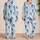 Blue Shark Ocean Motifs for Relaxed Coastal Evenings and Easygoing Home Lounging Style Satin Pajamas Set - 2