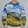 Blue Swirl Sky, Golden Wildflower Fields and Vintage Train for Artful Everyday Wear All-over Print Knitted Sweater - 2