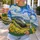 Blue Swirl Sky, Golden Wildflower Fields and Vintage Train for Artful Everyday Wear All-over Print Knitted Sweater - 5