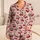 Burgundy Cherry Sprigs on Blush Pink for Fresh, Cozy Summer Mornings Satin Pajamas Set - 1