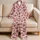 Burgundy Cherry Sprigs on Blush Pink for Fresh, Cozy Summer Mornings Satin Pajamas Set - 5
