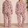 Burgundy Cherry Sprigs on Blush Pink for Fresh, Cozy Summer Mornings Satin Pajamas Set - 2