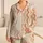 Terracotta Ikat Stripes for Relaxed Summer Lounging and Cozy Mornings Satin Pajamas Set - 1