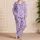 Lavender Hearts for Cozy Valentine Evenings and Romantic At-Home Lounging Gift Ideas Satin Pajamas Set - 4