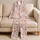 Sleepy Pink Kitten Faces for Cozy Spring and Autumn Lounging at Home Satin Pajamas Set - 5