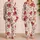 Crimson Autumn Blooms For Cozy Fall Evenings And Relaxing At Home Satin Pajamas Set - 2