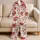 Crimson Autumn Blooms For Cozy Fall Evenings And Relaxing At Home Satin Pajamas Set - 5