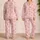 Pink Pinstripe Bows for Cozy Mornings, Sweet Weekend Lounging and Relaxed Home Days Satin Pajamas Set - 2