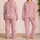 Blush Pink Hearts for Romantic Lounging and Cozy Evenings, Women's Gift Satin Pajamas Set - 2