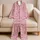 Blush Pink Hearts for Romantic Lounging and Cozy Evenings, Women's Gift Satin Pajamas Set - 5