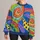 Colorful Crayon Swirls and Patchwork for Creative Autumn Outings and Everyday Wear All-over Print Knitted Sweater - 1
