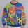 Colorful Crayon Swirls and Patchwork for Creative Autumn Outings and Everyday Wear All-over Print Knitted Sweater - 2