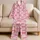 Romantic Rose Pink Bow Motif for Cozy Evenings and Relaxing at Home Satin Pajamas Set - 5