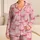 Romantic Rose Pink Bow Motif for Cozy Evenings and Relaxing at Home Satin Pajamas Set - 1