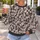 Cream Burgundy Houndstooth Motif for Polished Everyday Style and Casual Wear for Women All-over Print Knitted Sweater - 5