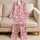Rose Pink Toile Garden Scenes for Relaxing Evenings and Elegant Gifts for Women Satin Pajamas Set - 5