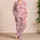 Rose Pink Toile Garden Scenes for Relaxing Evenings and Elegant Gifts for Women Satin Pajamas Set - 4