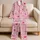 Romantic Heart And Ribbon Bow Motifs For Valentine's Day Gifting And Cozy Nights At Home Satin Pajamas Set - 5