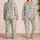 Navy and Butter Yellow Paisley Florals for Relaxed Coastal Getaways and Vacation Style Satin Pajamas Set - 2