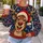 Friendly Reindeer Face With Snowflakes For Festive Holiday Celebrations All-over Print Knitted Sweater - 5