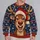 Friendly Reindeer Face With Snowflakes For Festive Holiday Celebrations All-over Print Knitted Sweater - 2