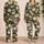 Cream Chrysanthemum Blooms for Cozy Botanical Evenings and Relaxed Lounge Style at Home Satin Pajamas Set - 2