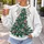 Festive Christmas Tree with Spotted Bow for Holiday Gatherings and Seasonal Cheer All-over Print Knitted Sweater - 5