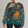 Skeleton Couple Folk Art for Halloween Celebrations and Autumn Gatherings at Home All-over Print Knitted Sweater - 1
