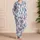 Blue Pink Feather Motifs for Relaxed Lounging and Cozy Evenings at Home for Men Satin Pajamas Set - 4