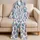 Blue Pink Feather Motifs for Relaxed Lounging and Cozy Evenings at Home for Men Satin Pajamas Set - 5