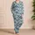Indigo Folk Floral Medallions for Relaxed Coastal Summer Style Satin Pajamas Set - 4