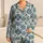 Indigo Folk Floral Medallions for Relaxed Coastal Summer Style Satin Pajamas Set - 1