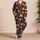 Golden Maple Leaves on Midnight Navy for Cozy Autumn Lounging and Seasonal Gift Giving Satin Pajamas Set - 4