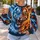 Icy Blue Tiger and Flames for Bold Outdoor Adventures and Everyday Wear All-over Print Knitted Sweater - 5