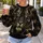 Black Tiger Face with Gold Lightning for Bold Streetwear and Nightlife Style All-over Print Knitted Sweater - 5