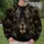 Black Tiger Face with Gold Lightning for Bold Streetwear and Nightlife Style All-over Print Knitted Sweater - 6