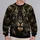 Black Tiger Face with Gold Lightning for Bold Streetwear and Nightlife Style All-over Print Knitted Sweater - 2