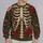 Ivory Skeleton and Crimson Roses for Casual Gothic Botanical Style All-over Print Knitted Sweater - 2