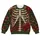 Ivory Skeleton and Crimson Roses for Casual Gothic Botanical Style All-over Print Knitted Sweater - 4