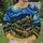 Swirling Blue Night Village Scene for Artistic Everyday Wear and Creative Weekend Outings All-over Print Knitted Sweater - 6