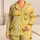 Cheerful Yellow Duck Face Lounge Style For Cozy Summer Nights At Home, Kids Unisex Satin Pajamas Set - 1