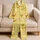 Cheerful Yellow Duck Face Lounge Style For Cozy Summer Nights At Home, Kids Unisex Satin Pajamas Set - 5