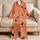 Ramadan Moon Girl Peach Coral Cozy Wear For Family Gatherings And Gift Giving For Women Satin Pajamas Set - 5