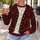 Gothic Red Brocade Vampire Vest for Halloween Parties and Spooky Costume Events All-over Print Knitted Sweater - 5