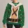 Naughty Elf Chest Cutout Holiday Party Look for Funny Christmas Couple Celebrations All-over Print Knitted Sweater - 1