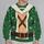 Naughty Elf Chest Cutout Holiday Party Look for Funny Christmas Couple Celebrations All-over Print Knitted Sweater - 2